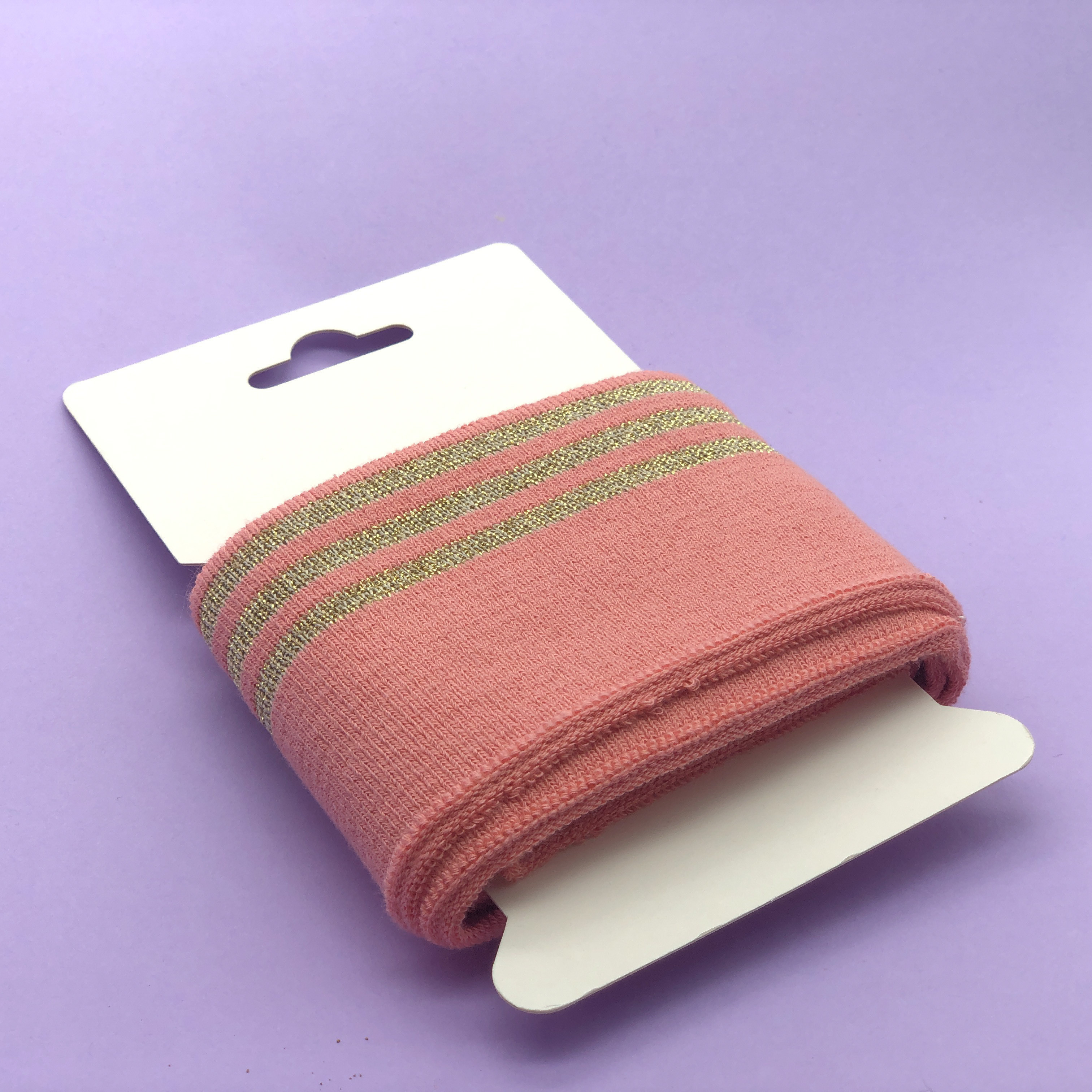 Salmon Gold Lurex Ribbing - Maison Klem